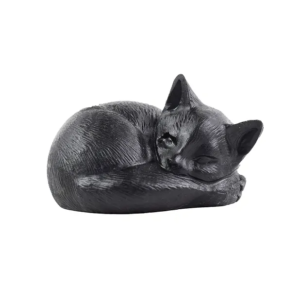 Engraving cat sleeping, Shungite, 6,0cm | wholesaler gems & healing stones