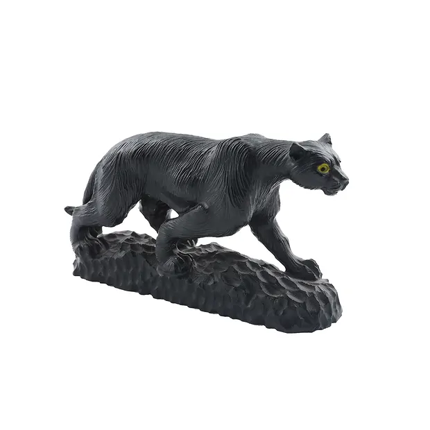 Gravur Leopard, Schungit, 12 x 7,5cm | Schreier Edelsteine, Heilsteine & Schmuck