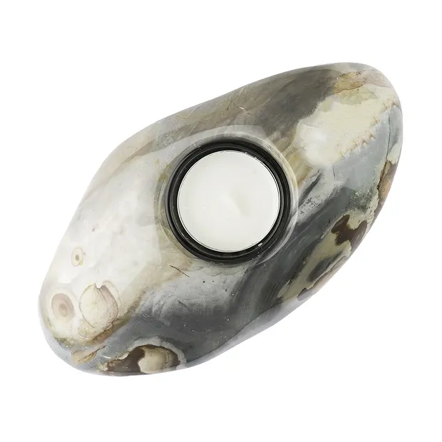 Tealight polychrome jasper polished, 15cm | wholesaler gems & healing stones