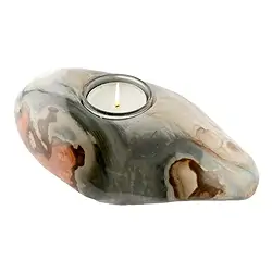 1044405014 Teelicht Polychrom-Jaspis poliert, 15cm | GH Edelsteine, Heilsteine & Schmuck