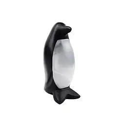 1050100760 Engraved bird (penguin), Calcite (white/black), 7.5cm, frosted | Marco Schreier