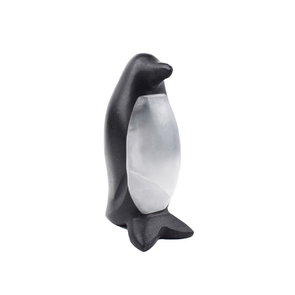 Gravur Vogel (Pinguin), Calcit (weiß/schwarz), 7,5cm, poliert | Marco Schreier