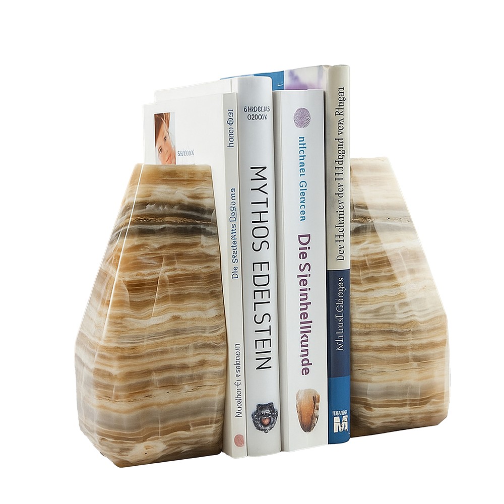 Serre-livres en calcite d'albâtre, 16cm | Marco Schreier