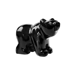 1059203711 Engraving bear, alabaster calcite (black), 6.5 x 5.0 cm | Marco Schreier