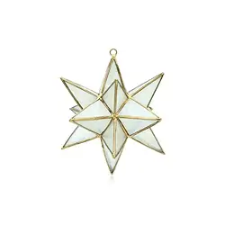 1061401512 Ciondolo decorativo in conchiglia capiz doppia stella bianca, 16 cm | Marco Schreier