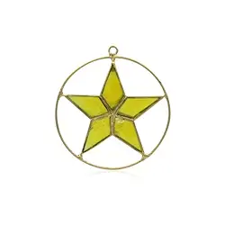 1061401513 Decorative pendant capiz shell star yellow, 16cm | Marco Schreier