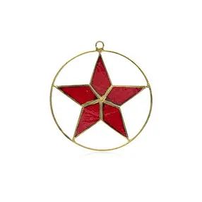 Deko-Anhänger Capiz-Muschel Stern rot, 11,5cm  | Marco Schreier