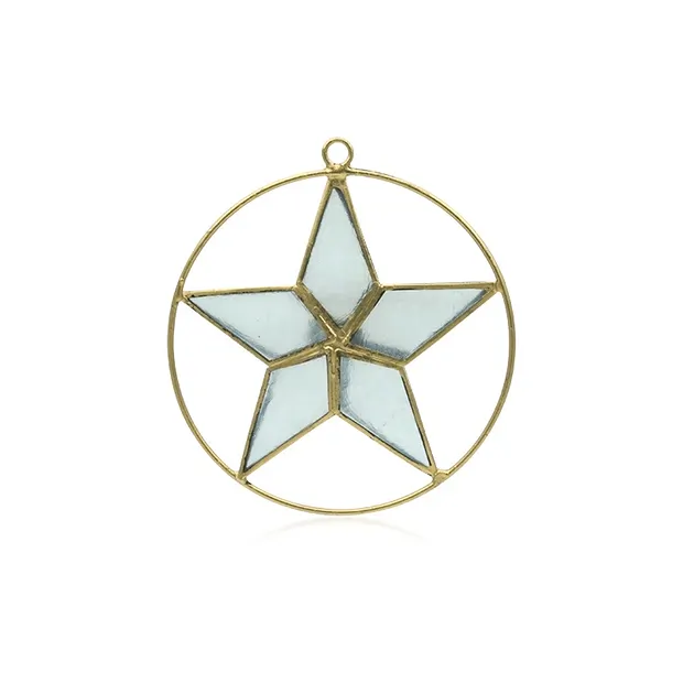 Colgante decorativo Estrella de concha de Capiz blanca, 11,5cm | Marco Schreier