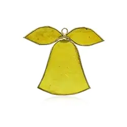 1061401516 Decorative pendant capiz shell bell yellow, 11.5cm | Marco Schreier