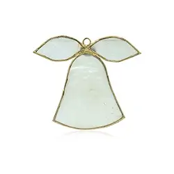 1061401517 Ciondolo decorativo a campana in conchiglia di capiz bianco, 11,5 cm  | Marco Schreier