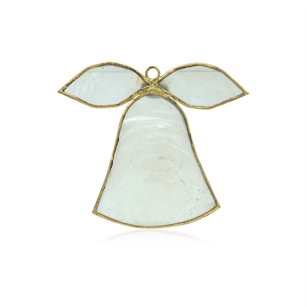 Deko-Anhänger Capiz-Muschel Glocke weiß, 11,5cm  | Marco Schreier