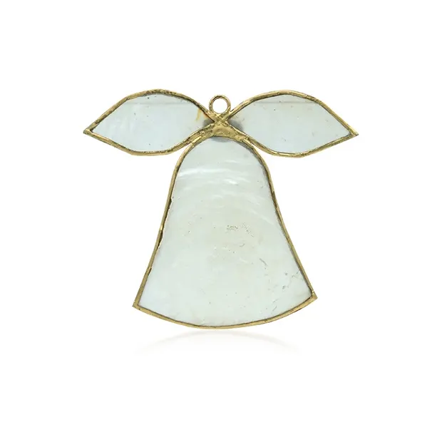 Ciondolo decorativo a campana in conchiglia di capiz bianco, 11,5 cm | Marco Schreier