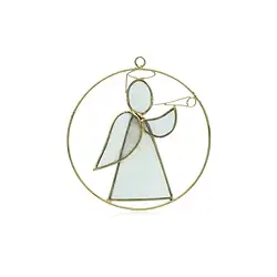 1061401519 Decorative pendant Capiz shell angel white, 11.5cm | Marco Schreier