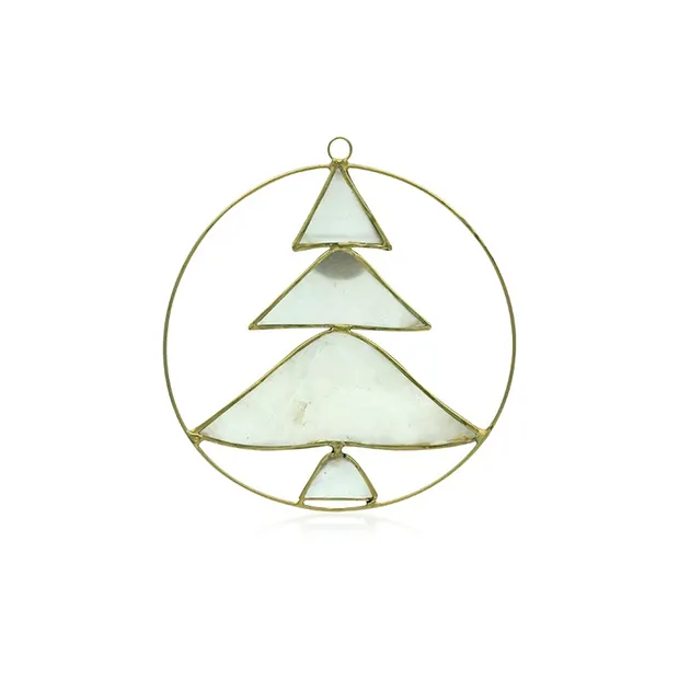 Pendentif décoratif Coquille Capiz Sapin blanc, 11,5cm | Marco Schreier