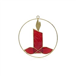 1061401523 Colgante decorativo vela capiz shell rojo, 12cm  | Marco Schreier