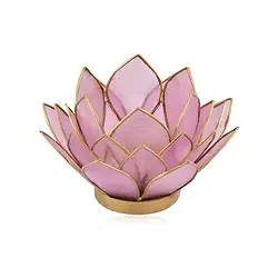 1061405138 Lotus tea light Capiz shell pink | wholesaler gems, healing stones & jewelry