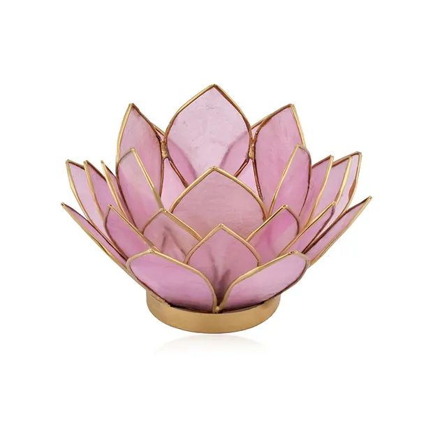 Loto tea light Capiz shell rosa | gemme, pietre curative e gioielli all'ingrosso
