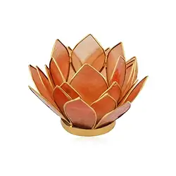 1061405141 Lotos-Teelicht Capiz-Muschel orange | Schreier Edelsteine, Heilsteine & Schmuck