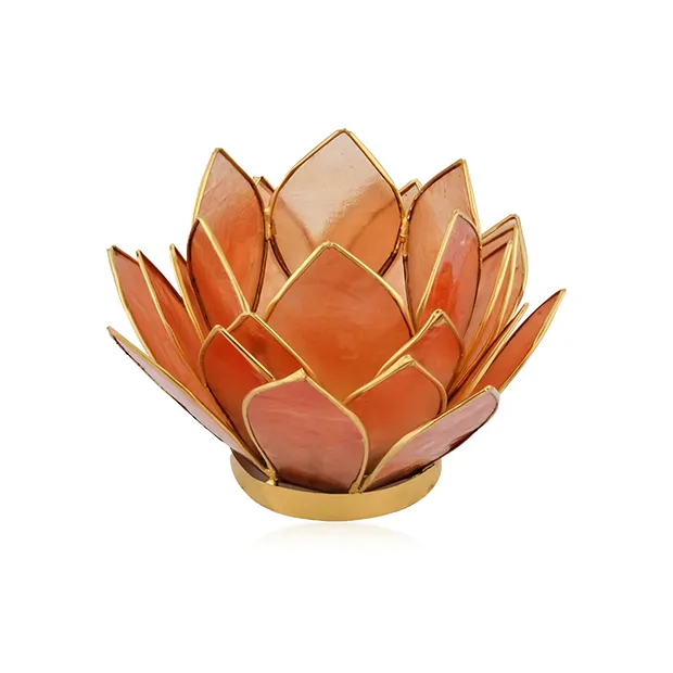 Lotos-Teelicht Capiz-Muschel orange | Schreier Edelsteine, Heilsteine & Schmuck