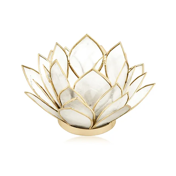 Lotos-Teelicht Capiz-Muschel natur | Großhandel Edelsteine, Heilsteine & Schmuck
