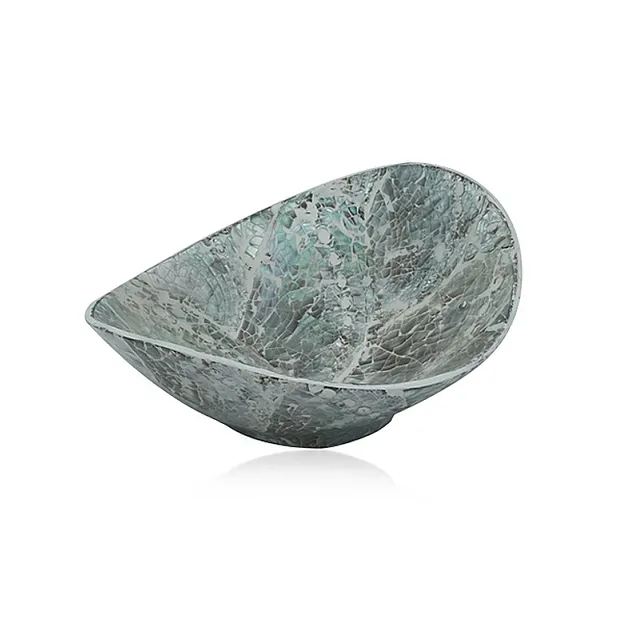 Bowl Paua Shell white, oval, 11.5 x 8.8 cm | wholesaler gems & healing stones