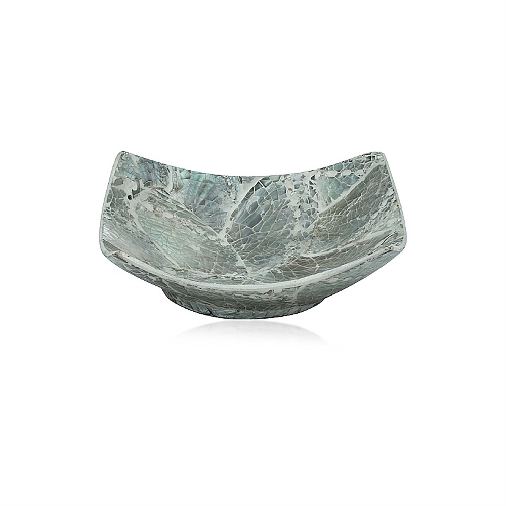Bowl Paua Shell white, square, 11.5 x 8.8 cm | wholesaler gems & healing stones