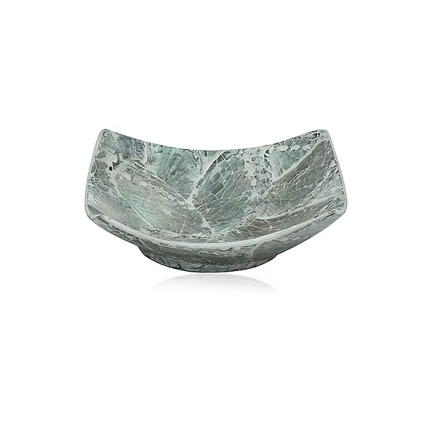 Coquille Paua Abalone blanche, carrée, 11,5 x 8,8cm | Marco Schreier