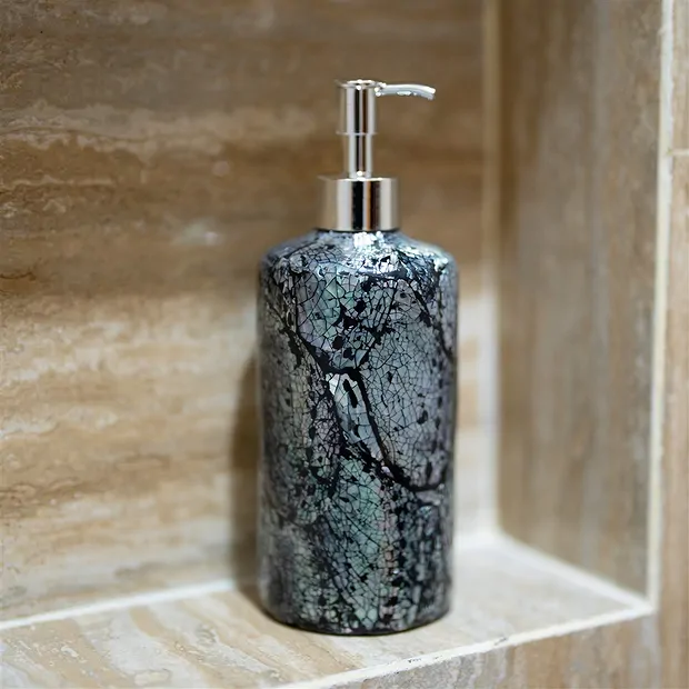 Soap dispenser Paua Shell black, 20cm | wholesale gems, healing stones & jewelry