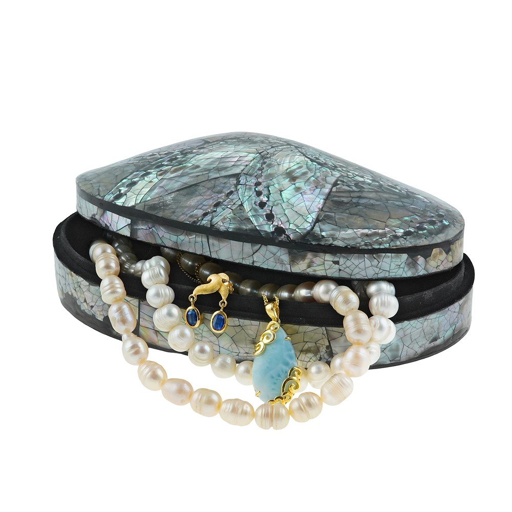 Box shell lid, 15 x 11cm | wholesaler - gems, precious & healing stones, jewelry