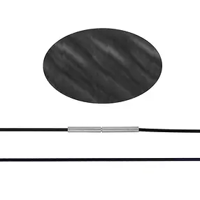 Cerchio d'acciaio con cordino nero spesso, 45 cm, Fermaglio | Marco Schreier