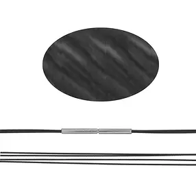 Collier ras de cou en acier, plusieurs cordons noirs, 50cm, Fermoir rotatif | Marco Schreier