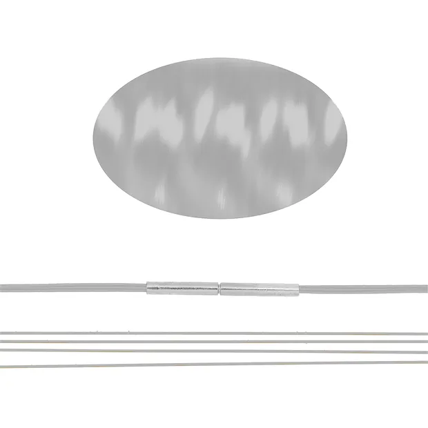 Cerchio d'acciaio più corde bianco-argento, 42 cm, Fermaglio | Marco Schreier