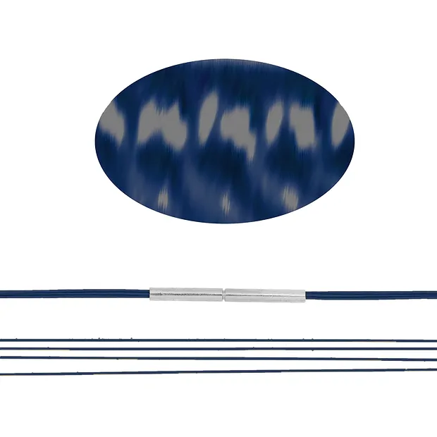 Cerchio d'acciaio più corde blu navy, 50 cm, Fermaglio | Marco Schreier