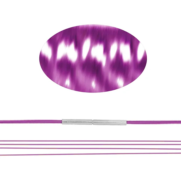 Steel Chokers several cords pink, 50cm, twist clasp | Marco Schreier