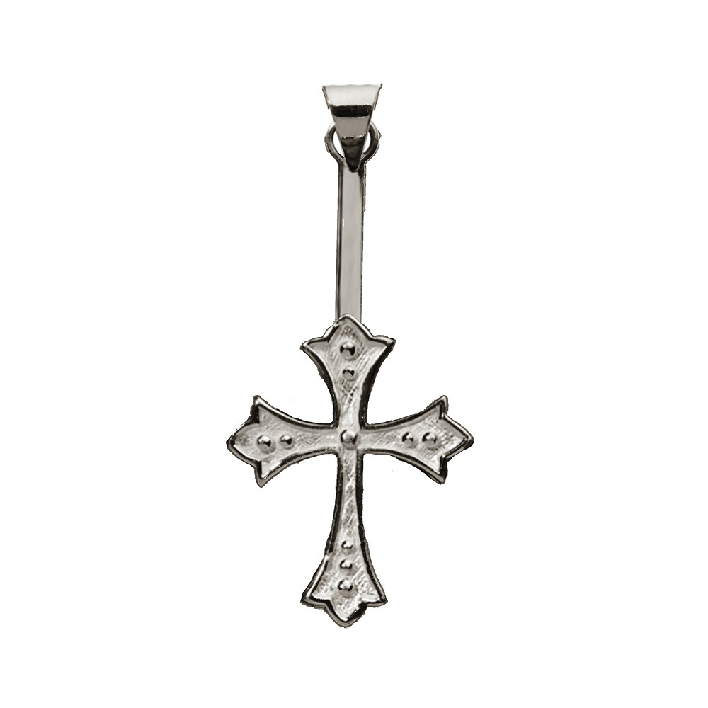 Donut holder cross Silver, for 30 - 40mm donut | gems, healing stones & jewelry