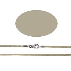 1205016014 Collier en coton, beige, 1,5mm x 45cm, Fermoir argent 925 | Marco Schreier