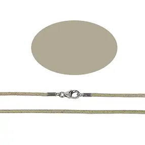 Collar de algodón, beige, 1,5 mm x 45 cm, plata | Marco Schreier