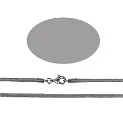 1205016154 Collier en coton, gris clair, 1,5mm x 45cm, Fermoir argent 925 | Marco Schreier