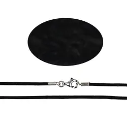 1205016195 Collier en coton, noir, 1,5mm x 50cm, Fermoir argent 925 | Marco Schreier