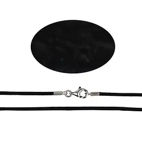 Collar de algodón, negro, 1,5 mm x 50 cm, plata | Marco Schreier