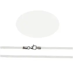 1205016204 Collier en coton, blanc, 1,5mm x 45cm, Fermoirs en argent 925 | Marco Schreier