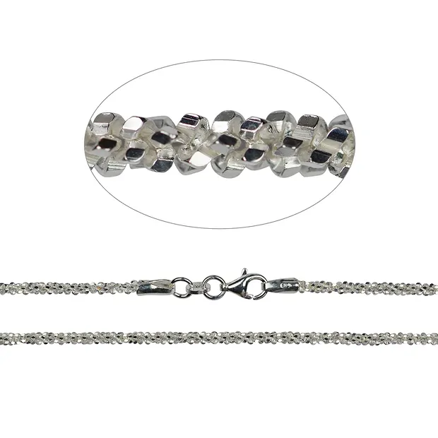 Sparkling necklace, silver, 2.3 x 45cm | Schreier gems, healing stones & jewelry