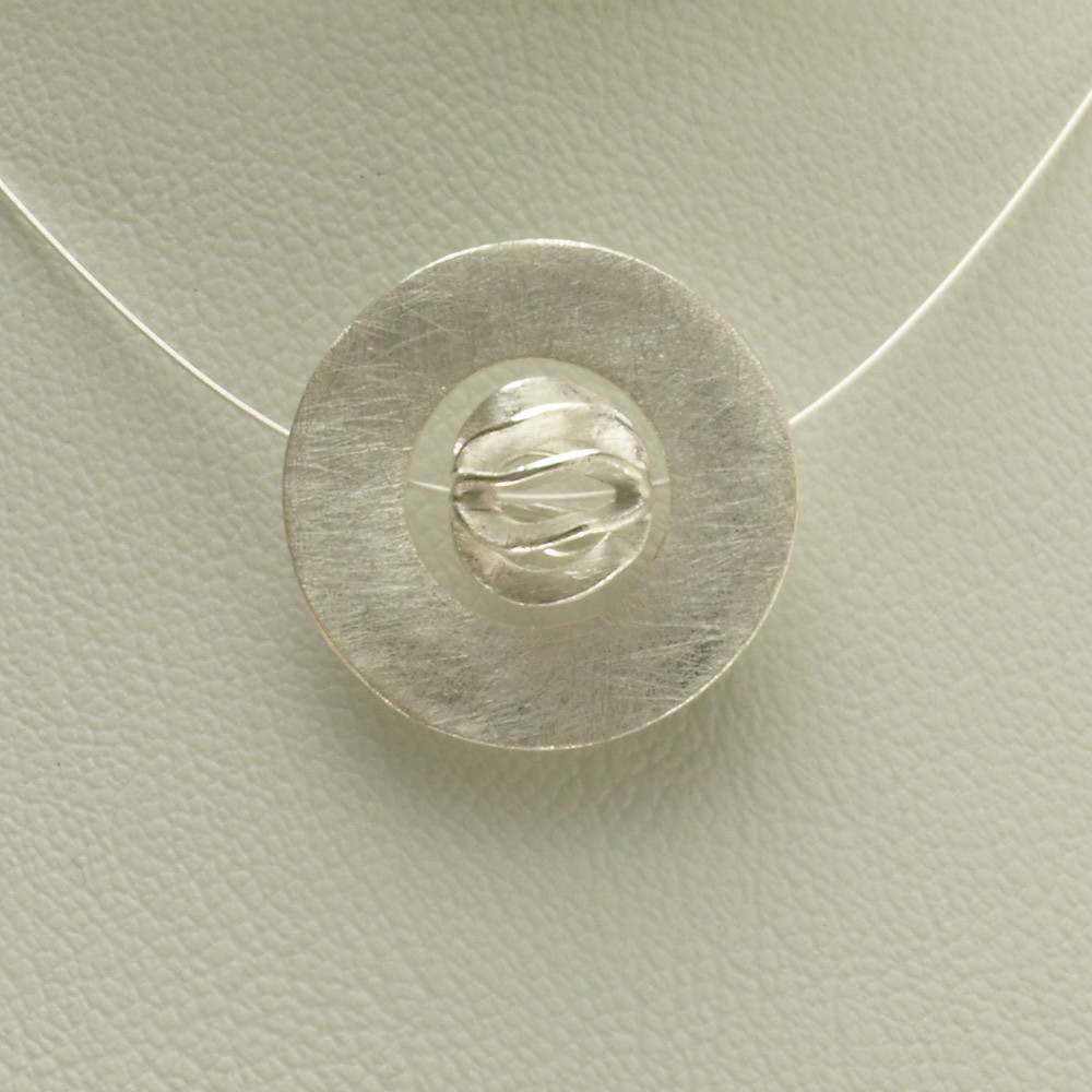 Varius circle silver matt, 30mm | wholesaler gems, healing stones & jewelry