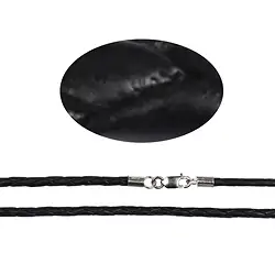 1205700110 Lederband geflochten schwarz, 3mm x 45cm | GH Edelsteine, Heilsteine & Schmuck
