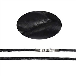 1205700115 Lederband geflochten schwarz, 3mm x 50cm | GH Edelsteine, Heilsteine & Schmuck