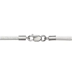 1205700200 Nylonband, weiß, Silberverschluss, 2mm/45cm | Edelsteine, Heilsteine & Schmuck