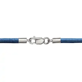Correa de nailon, azul marino, cierre plateado, 2 mm/aprox. 45 cm | Marco Schreier