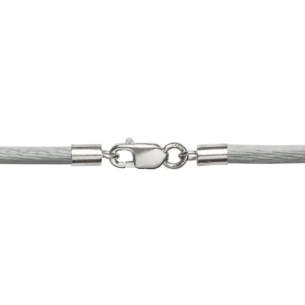 Correa de nailon, plateada, cierre plateado, 2 mm/aprox. 45 cm | Marco Schreier