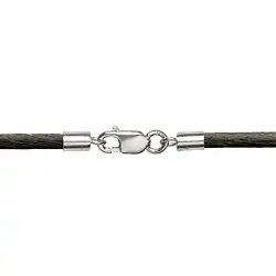 1205700299 Ruban en nylon, noir, fermeture argent, 2mm/45cm | Marco Schreier