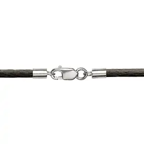 Correa de nailon, negra, cierre plateado, 2mm/45cm | Marco Schreier